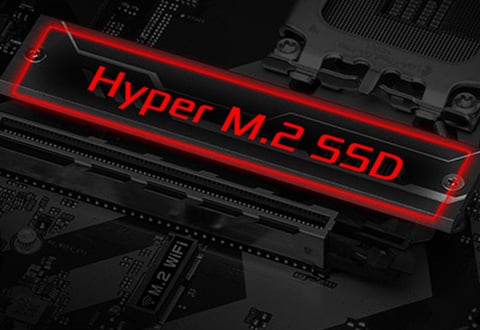 ヒートシンク付きHyper M.2スロットを装備