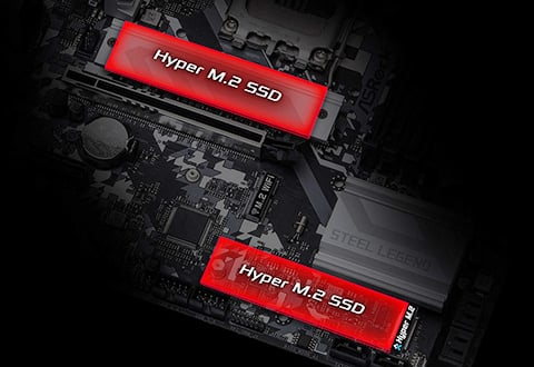 ヒートシンク付きHyper M.2スロットを装備