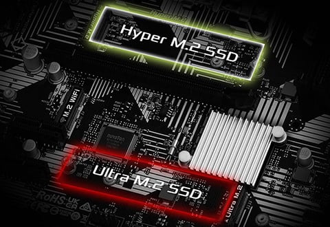 Hyper M.2スロットを装備