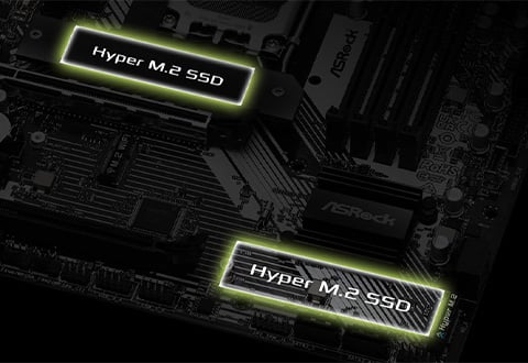 ヒートシンク付きHyper M.2スロットを装備