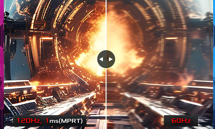 高いリフレッシュレートと滑らかな映像