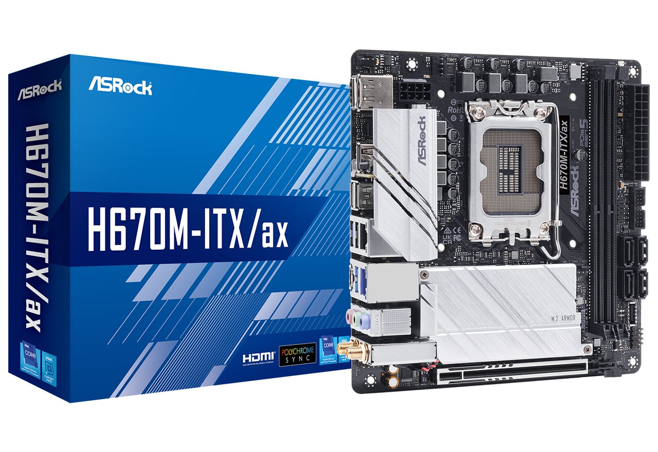 H670M-ITX/ax | ASRock マザーボード Intel H670チップセット | 株式