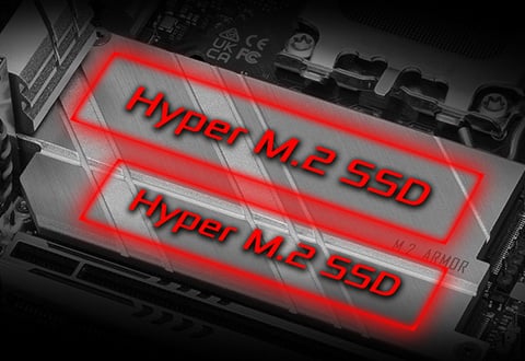 ヒートシンク付きHyper M.2スロットを装備