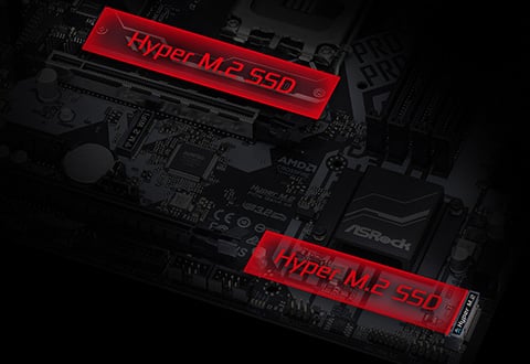 ヒートシンク付きHyper M.2スロットを装備