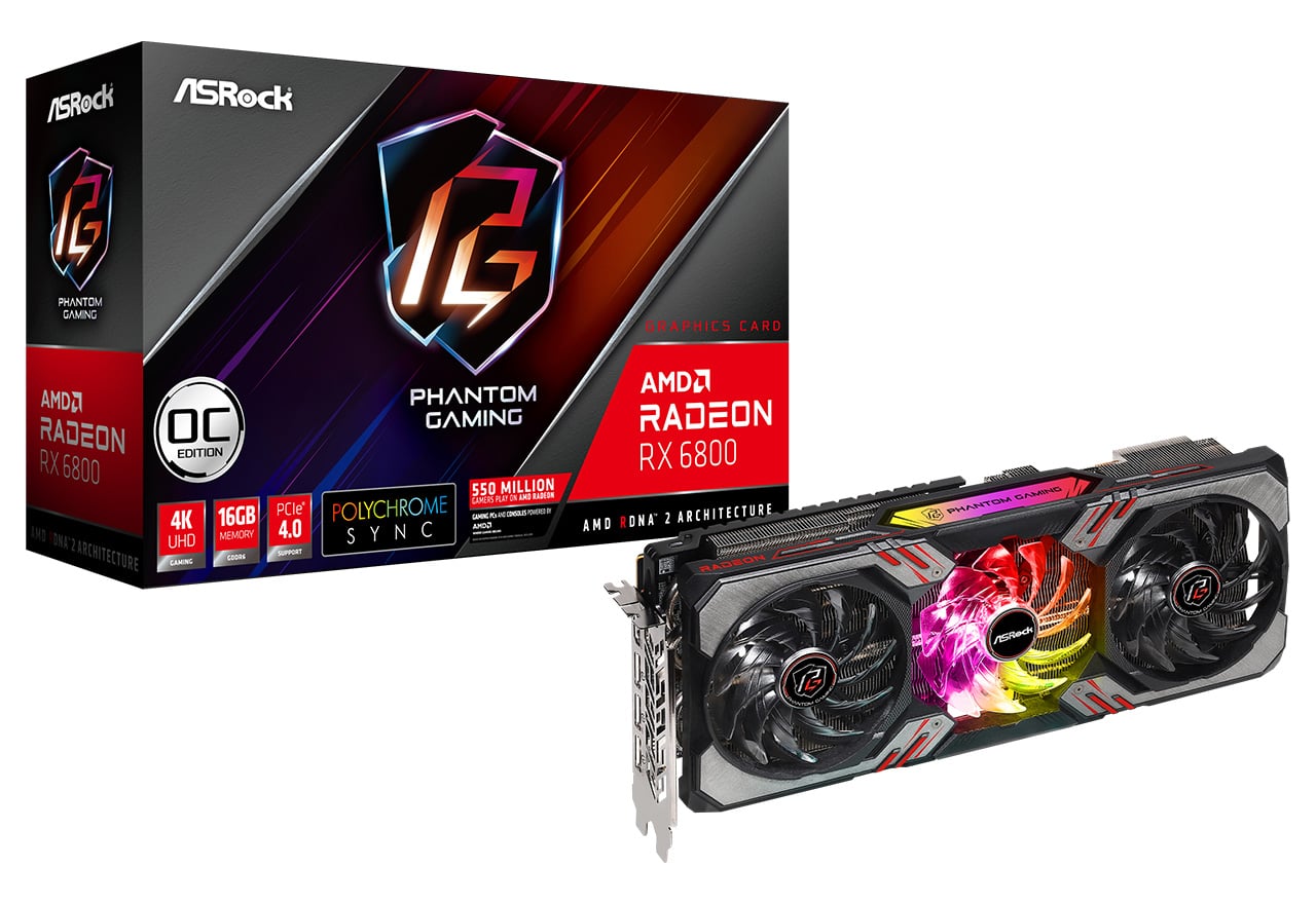 Radeon RX 6800 Phantom Gaming D 16G OC | ASRock グラフィックボード