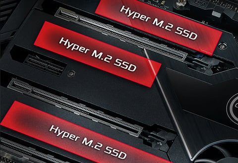 ヒートシンク付きHyper M.2スロットを装備