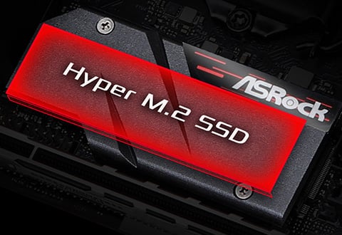 ヒートシンク付きHyper M.2スロットを装備