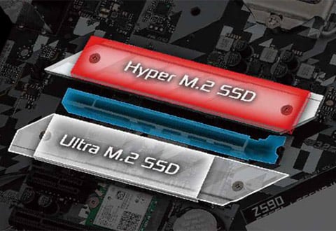 ヒートシンク付きHyper M.2スロットを装備