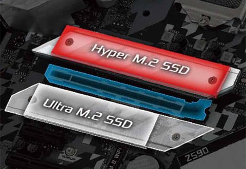 ヒートシンク付きHyper M.2スロットを装備