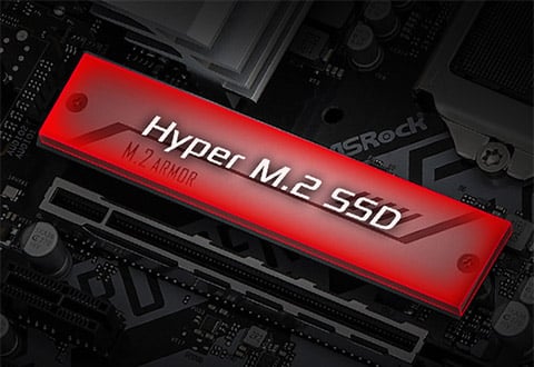 ヒートシンク付きHyper M.2スロットを装備