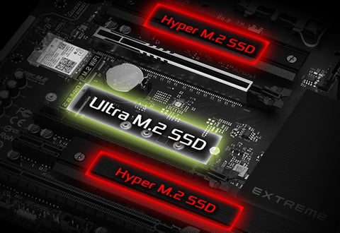 ヒートシンク付きHyper M.2スロットを装備