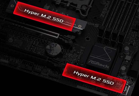 ヒートシンク付きHyper M.2スロットを装備