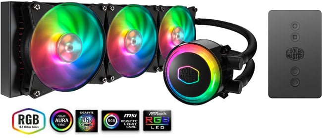 ファンと水冷ヘッドにアドレサブルRGB LEDを搭載