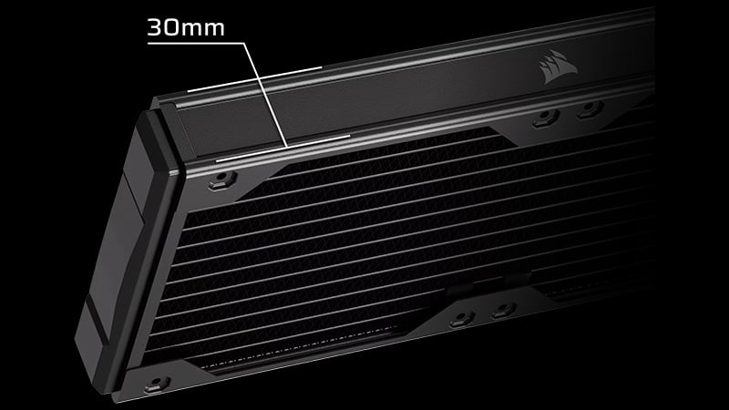 30mmの厚みと広い表面積で高い冷却性能を実現