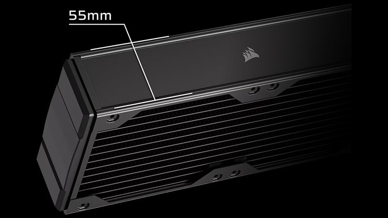 55mmの厚みと広い表面積で高い冷却性能を実現