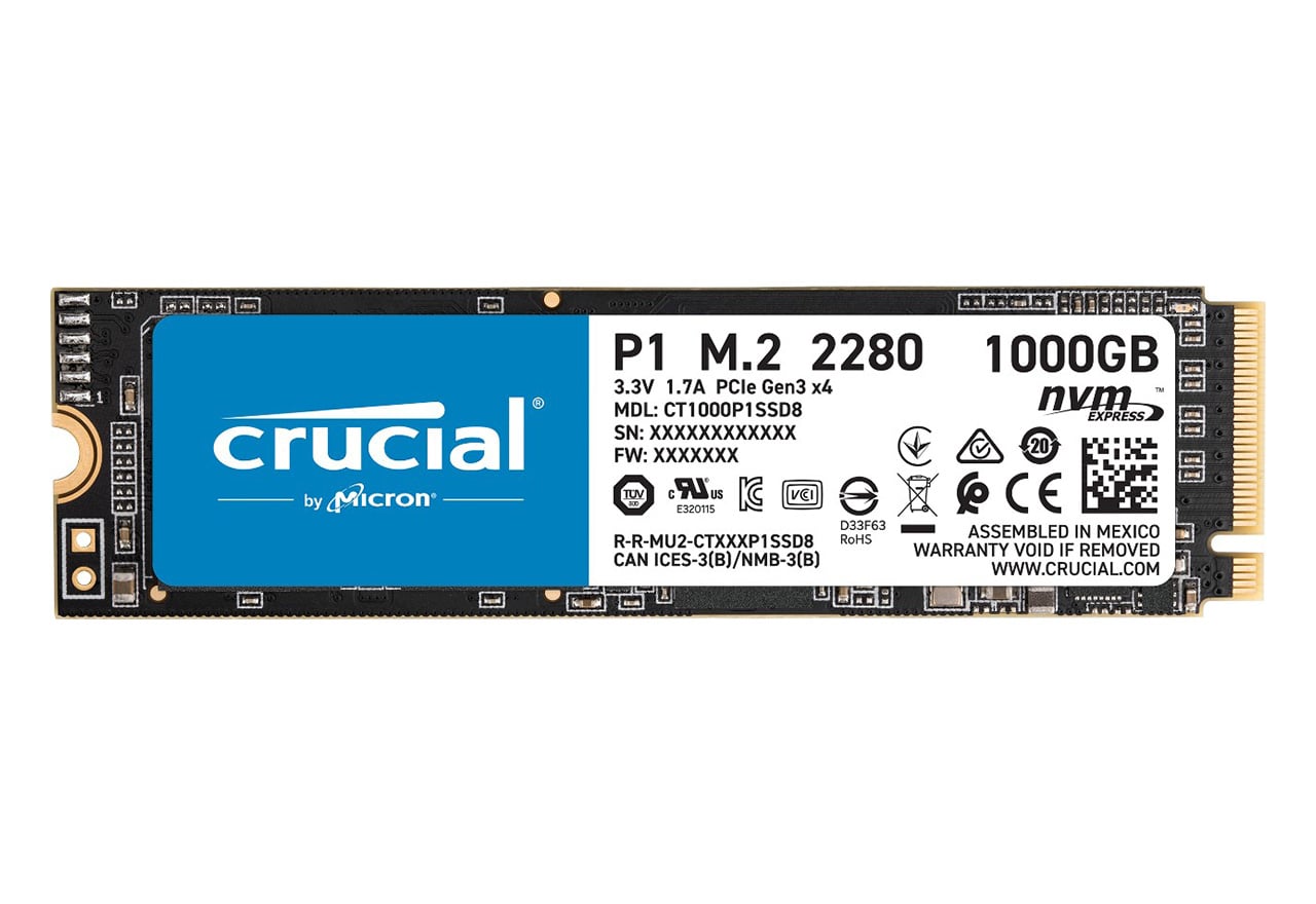 Crucial SSD M.2 1000GB P1 Type2280  NVMe