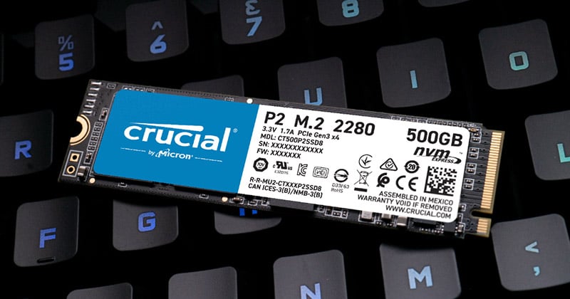 M.2 SSD 500GB Crucial P2 NVMe PCIe 2280スマホ/家電/カメラ