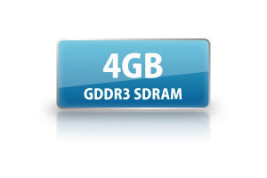 高速大容量4GB GDDR3専用メモリ搭載