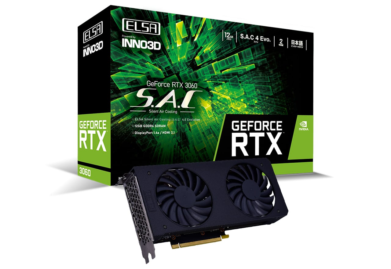 ELSA GeForce RTX 3060 S.A.C/L GDDR6 12GB