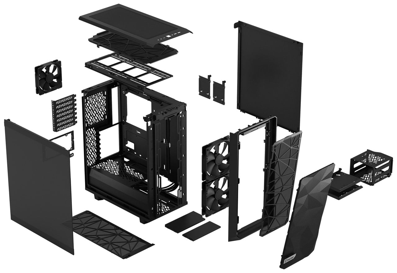 Fractal Design Meshify 2 Compact Black TG ミドルタワーPCケース