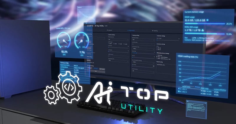 GIGABYTE独自のAI TOP Utilityを標準搭載