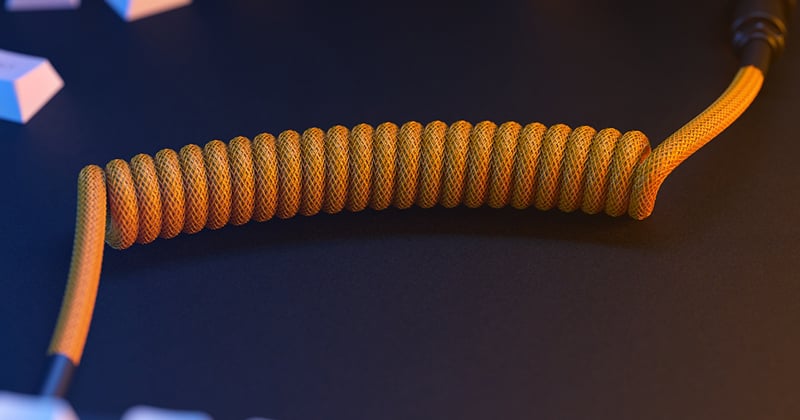 カラーバリエーション豊富なコイルタイプのUSBケーブル