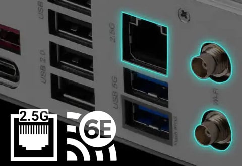 2.5ギガビットLAN、Wi-Fi 6Eモジュールを搭載