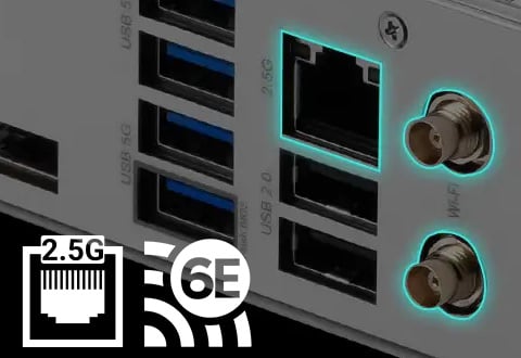 2.5ギガビットLAN、Wi-Fi 6Eモジュールを搭載