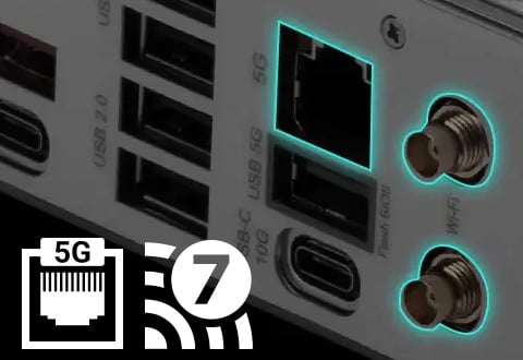 5ギガビットLAN、Wi-Fi 7モジュールを搭載