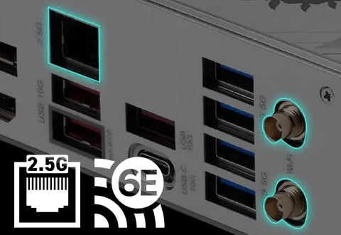 2.5ギガビットLAN、Wi-Fi 6Eモジュールを搭載