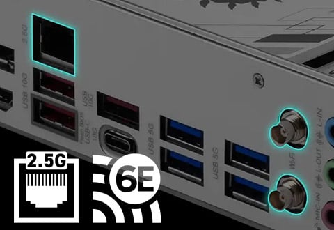 2.5ギガビットLAN、Wi-Fi 6Eモジュールを搭載