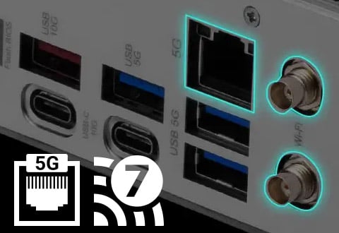 5ギガビットLAN、Wi-Fi 7モジュールを搭載