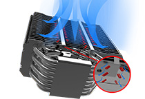 エアフローコントロールに優れたヒートシンクを搭載