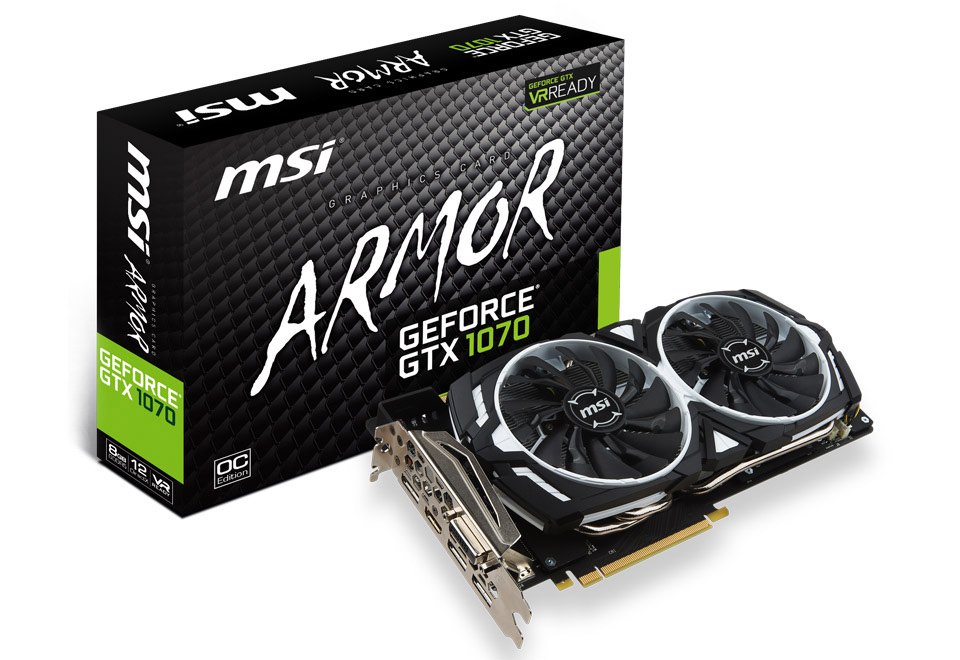 GeForce GTX 1070 ARMOR 8G OC | MSI グラフィックボード GeForce GTX 