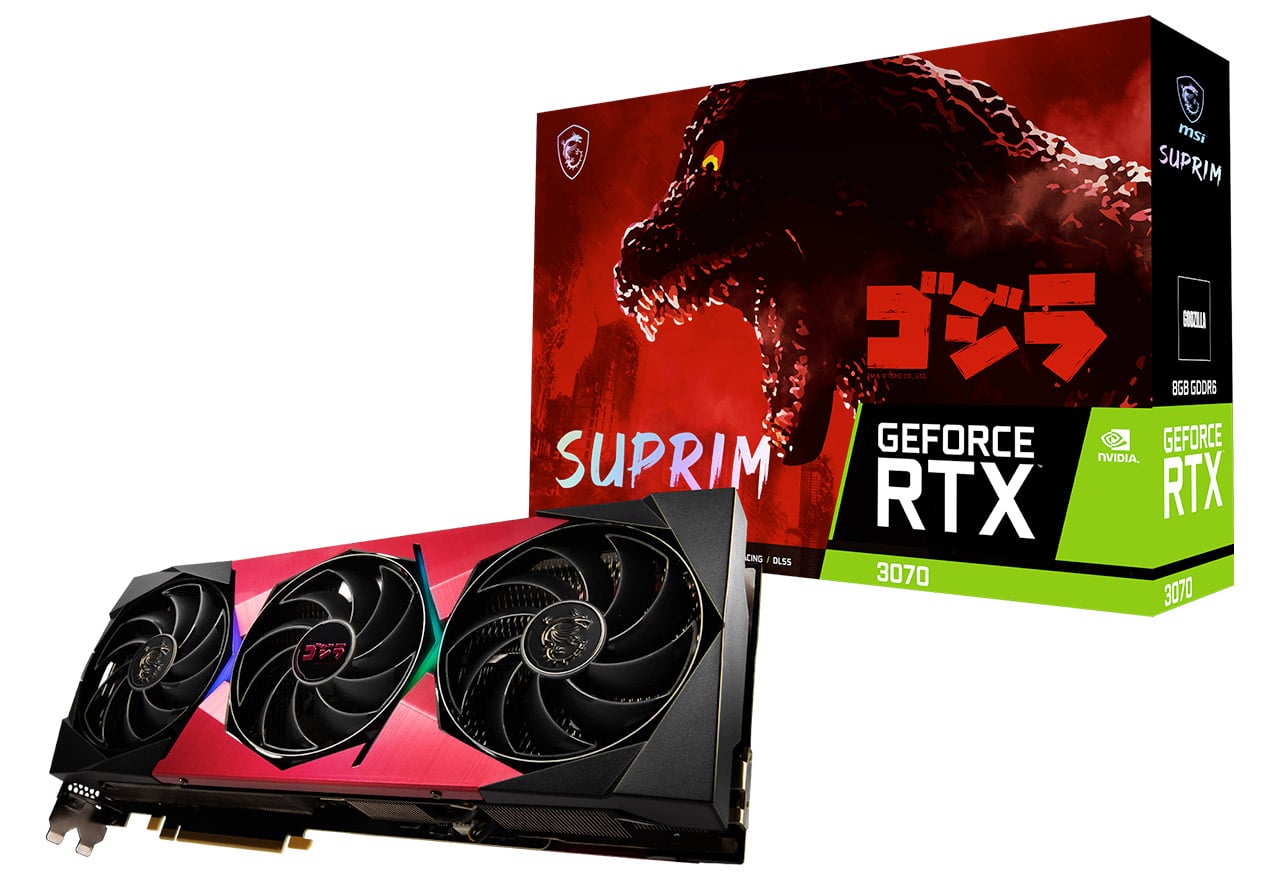 GeForce RTX 3070 SUPRIM SE 8G LHR x GODZILLA | MSI グラフィック ...