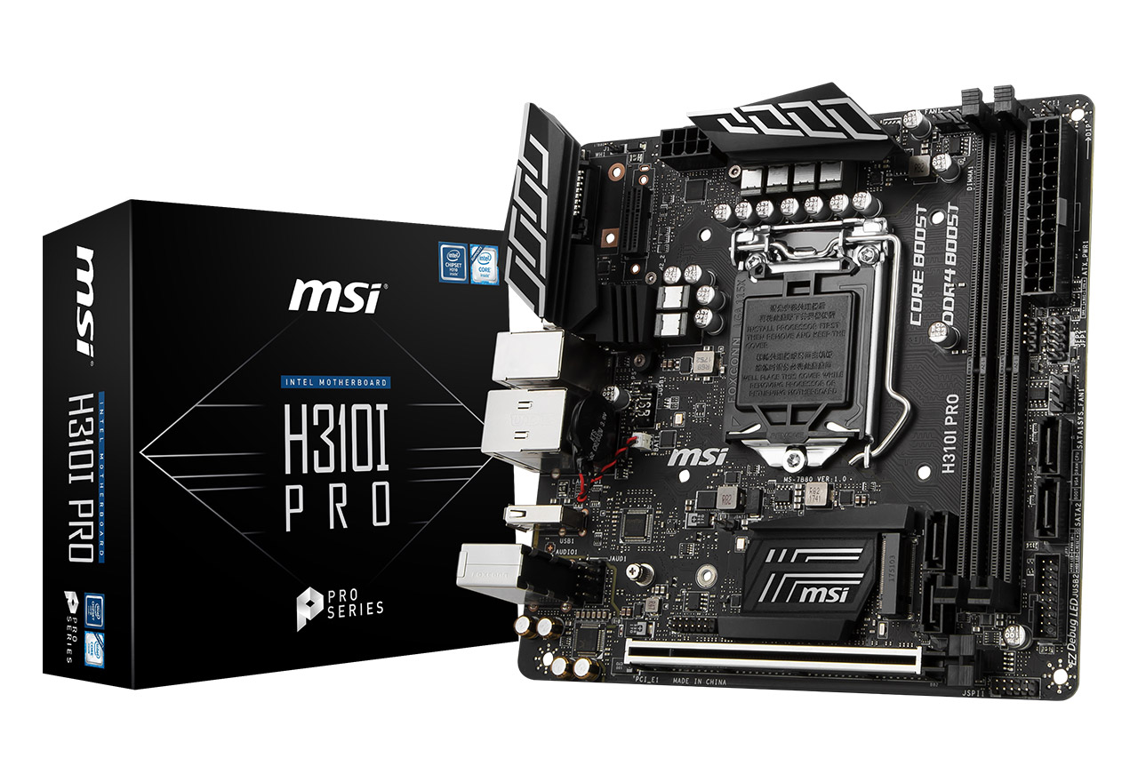 MSI H310I PRO Mini-ITX マザーボード＋DDR4メモリ4GB