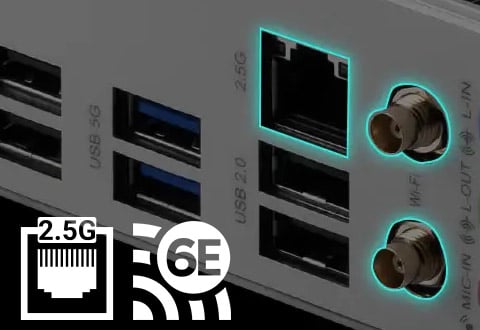 2.5ギガビットLAN、Wi-Fi 6Eモジュールを搭載