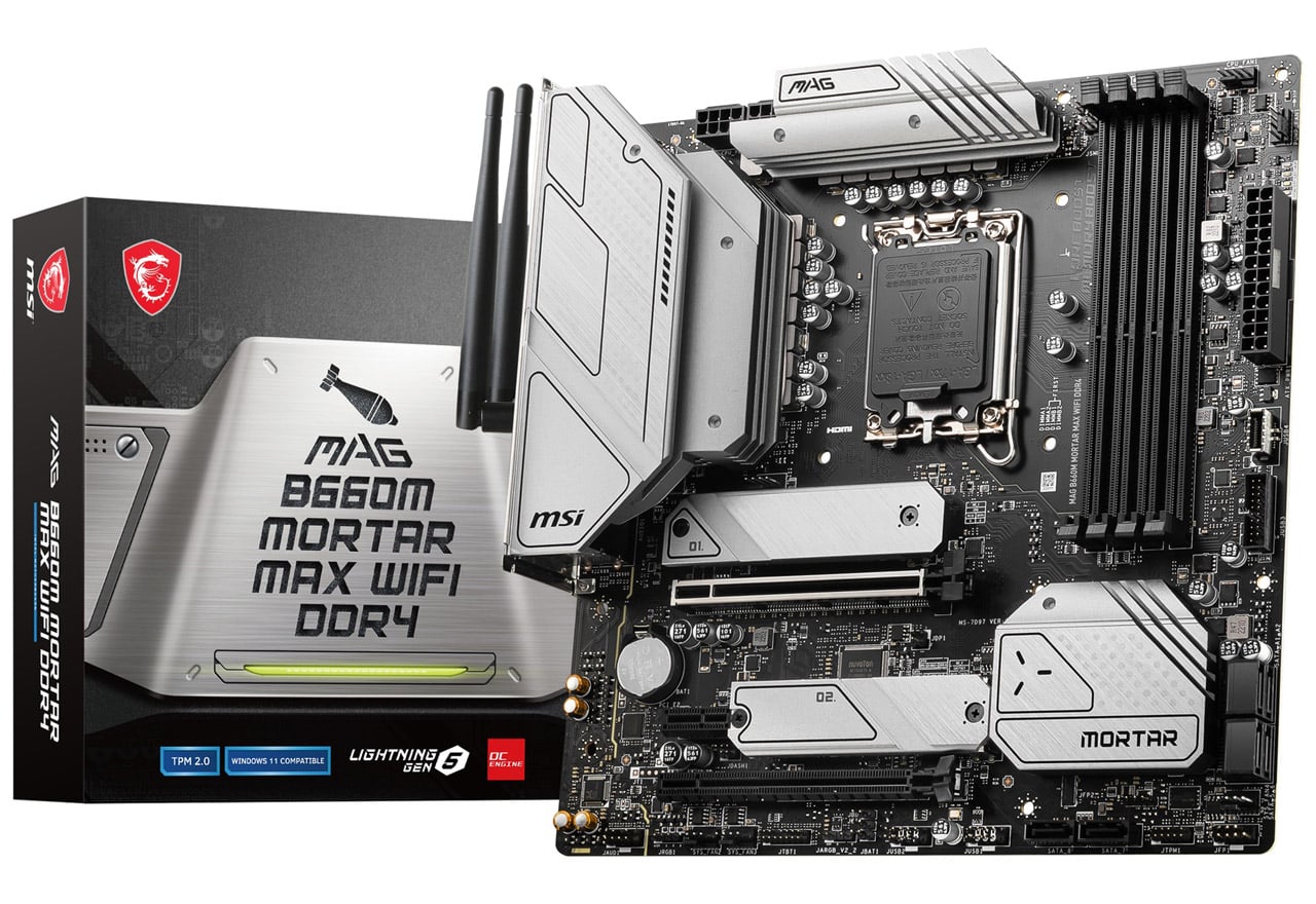 MSI マザーボード MAG B760M MORTAR WIFI DDR4 Micro-ATX Intel B760 チップセット搭載 