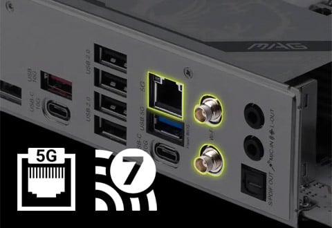 5ギガビットLAN、Wi-Fi 7モジュールを搭載