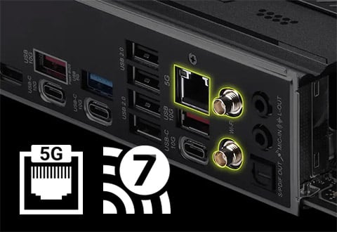 5ギガビットLAN、Wi-Fi 7モジュールを搭載