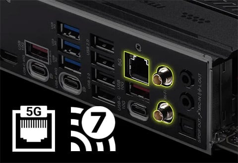 5ギガビットLAN、Wi-Fi 7モジュールを搭載