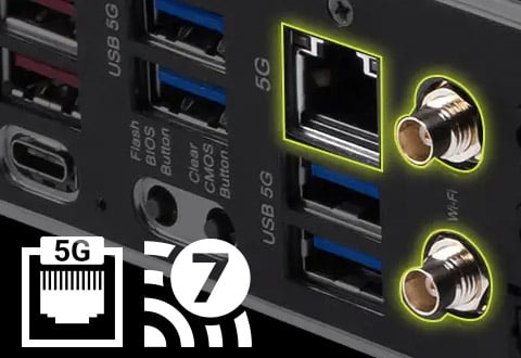 5ギガビットLAN、Wi-Fi 7モジュールを搭載