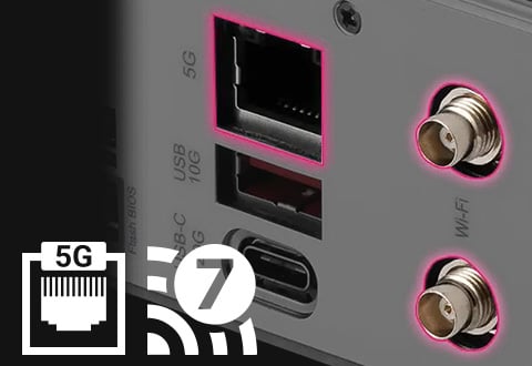5ギガビットLAN、Wi-Fi 7モジュールを搭載