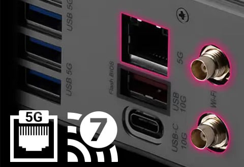 5ギガビットLAN、Wi-Fi 7モジュールを搭載