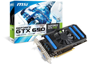 【動作確認済】グラボ msi NVIDIA GeForce GTX650