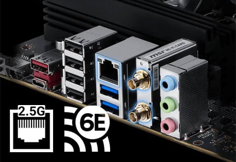 2.5ギガビットLAN、Wi-Fi 6Eモジュールを搭載