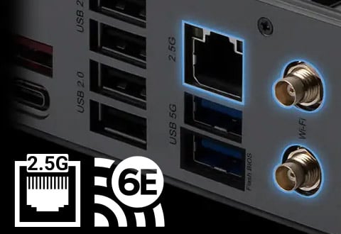 2.5ギガビットLAN、Wi-Fi 6Eモジュールを搭載