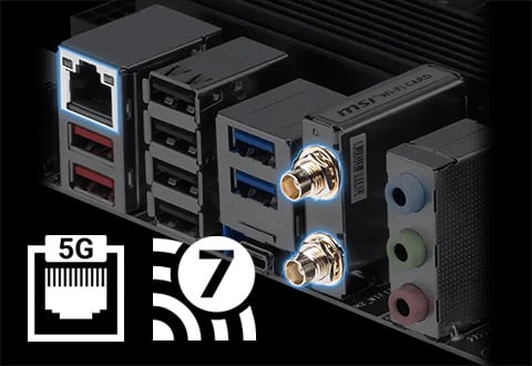 5ギガビットLAN、Wi-Fi 7モジュールを搭載