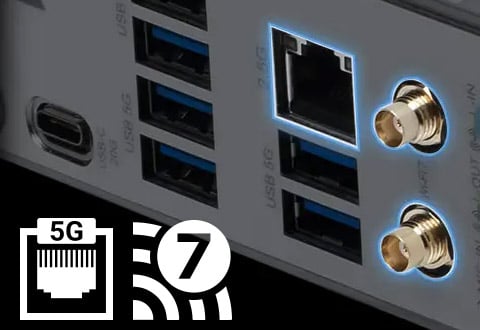 5ギガビットLAN、Wi-Fi 7モジュールを搭載