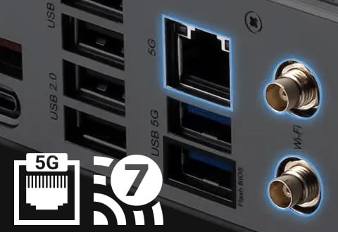 5ギガビットLAN、Wi-Fi 7モジュールを搭載